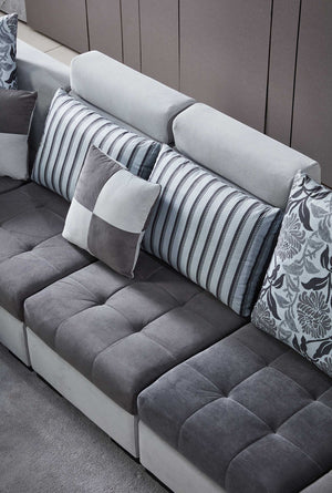 Selena Dark Grey & Light Grey Sectional With Chaise