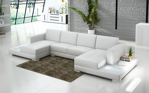 Corbin Leather Sectional with LED Light