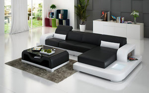 Gara Small Modern Leather Sectional