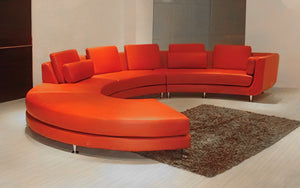 Freida Curve Shape Leather Sofa