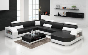 Luxi Modern U-Shape Leather Sectional