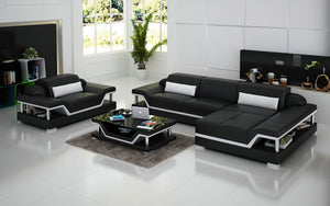 Taliya Mini Modern Leather Sectional with Chaise