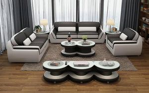 Atlas Modern Leather Sofa Set