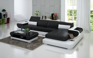 Ezrael Small Modern Leather Sectional