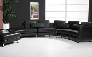 Freida Curve Shape Leather Sofa