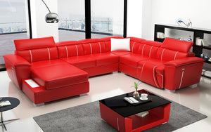 Uli Modern U Shape Leather Sectional