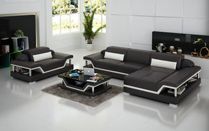 Taliya Mini Modern Leather Sectional with Chaise