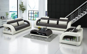 Lacus Modern Leather Sofa Set