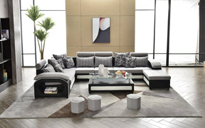 Selena Dark Grey & Silvery Grey Modular Tufted Sectional