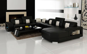 Bozeman Leather Sectional with Shape Chaise