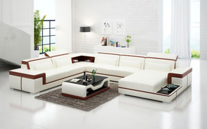 Perrault Leather Sectional with Adjustable Headrest