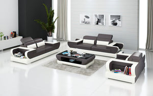 Ezrael Modern Leather Sofa Set