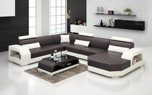 Luxi Modern U-Shape Leather Sectional