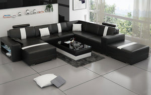 Hemet Leather Sectional with Chaise