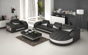 Lonsdale Leather Sectional with Shape Chaise