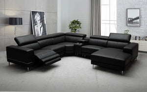 Violla Modern Leather Sectional with Recliner