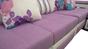 Selena Purple & White Modular Tufted Sectional