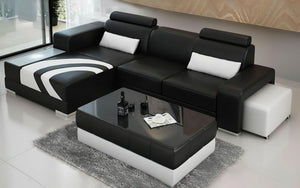 Trista Modern Leather Sectional with LED Light