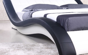 Verdandi Curved Modern Leather Platform Bed