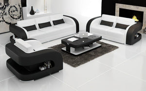 Hennessey Modern Leather Sofa Set