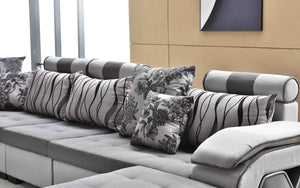 Selena Grey & Light Grey Modular Tufted Sectional