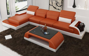 Brosnan Leather Sectional with LED Light