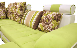 Selena Green & White Modular Tufted Sectional