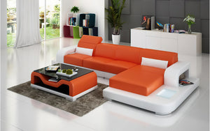 Gara Small Modern Leather Sectional