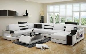 Norba Modern U-Shape Leather Sectional