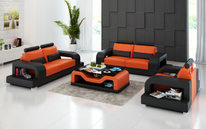 Tara Modern Leather Sofa Set