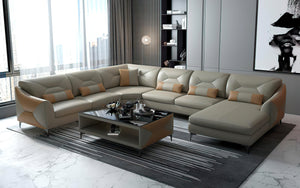 Bysic Modern U Shape Leather Sectional