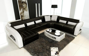 Hennessey Modern U-Shape Leather Sectional