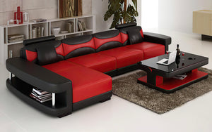 Critika Modern Leather Sectional with Chaise