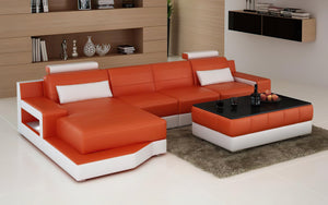 Hybra Small Modern Leather Sectional