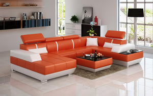 Mesa Modern U-Shape Leather Sectional