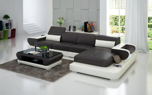 Ezrael Small Modern Leather Sectional