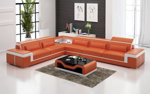 Althea Ulta Modern Leather L-Shape Sectional Couch