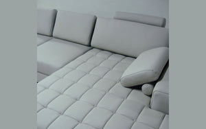 Lyric Small Leather Sectional with Tufted Chaise