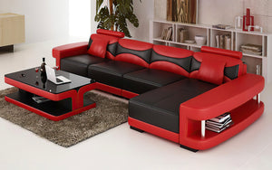 Critika Modern Leather Sectional with Chaise