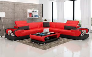 Ezrael Modern Leather Sectional