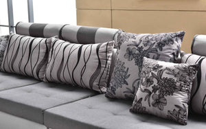 Selena Modular Tufted Sectional StyleB(Grey & Light Grey)