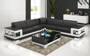 Winscombe Modern Leather Sectional with Storage