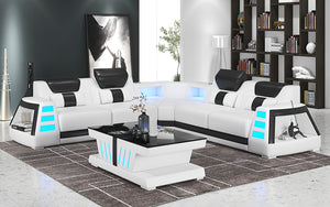 Ozzy Modern Corner Leather Sectional