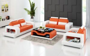 Tara Modern Leather Sofa Set