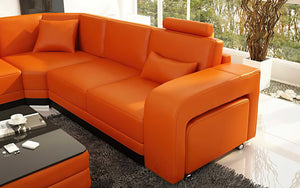 Heather Modern U-Shape Leather Sectional