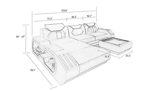 Sahara Small Leather Sectional with Chaise