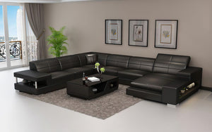 Paramount Leather Sectional with LED Light