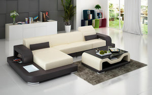 Gara Small Modern Leather Sectional