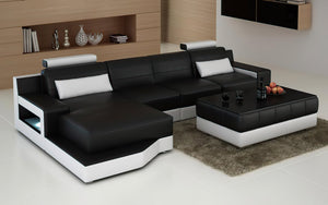 Hybra Small Modern Leather Sectional