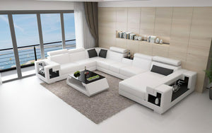 Moore Leather Sectional with Storage